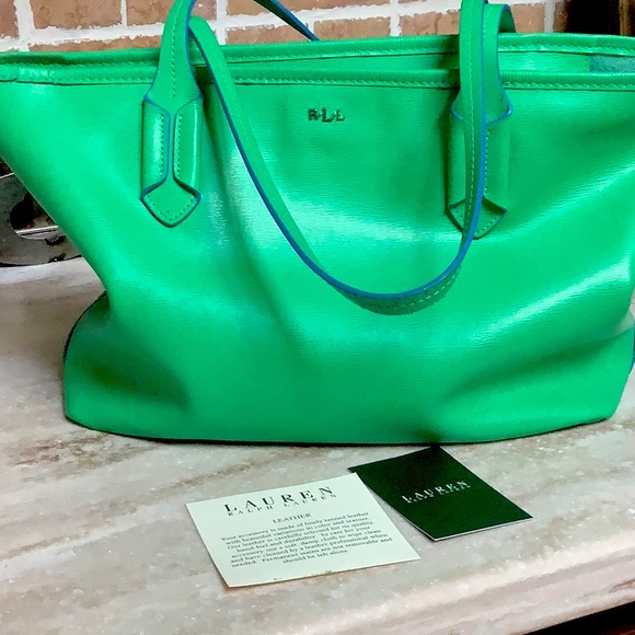 😍Ralph Lauren Green Tote😍 - Picture 4 of 10